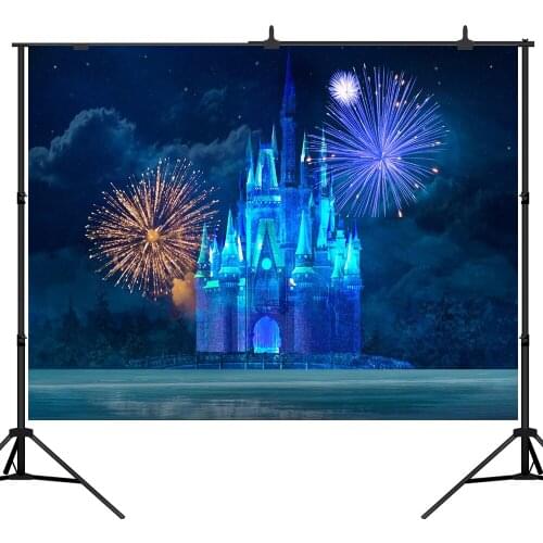 Lyavshi Photography Backdrops Beautiful Princess Castle night Fireworks Birthday Party Baby Shower Photo Backgrounds