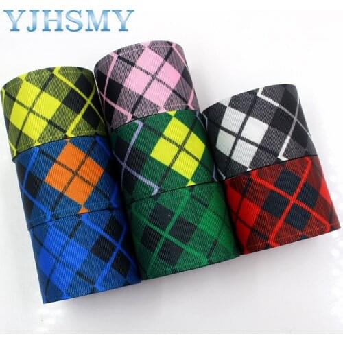 I-19330-842, 38mm 5yards lattice Thermal Transfer Printed Grosgrain Ribbons, Bow Cap DIY handmade accessories decorations