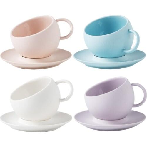 Love Couple Black Tea Coffee Cup Korean Coffee Girl Ceramic Espresso Coffee Cute Cups Small Tea Set Turkish Taza Cafe Drinkware