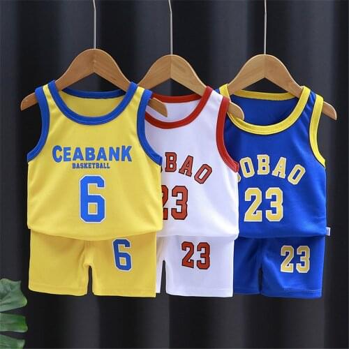 Prowow Summer Childrens Clothes Set Boy Basketball Jersey For Kids Baby Costume Sport Child Shirt + Shorts Mesh Toddler Outfits