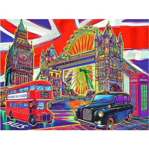 London Architecture City View Diamond Painting Round Square Full Drill DIY Mosaic Embroidery 5D Cross Stitch Scenic Picture