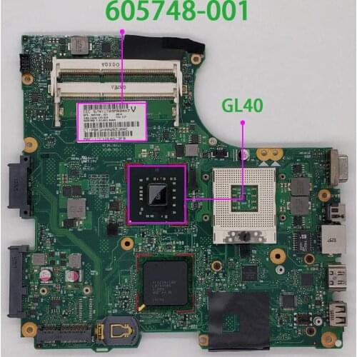 Genuine 605748-001 UMA GL40 Laptop Motherboard Mainboard for HP 320 321 420 421 620 621 Series Notebook PC Tested