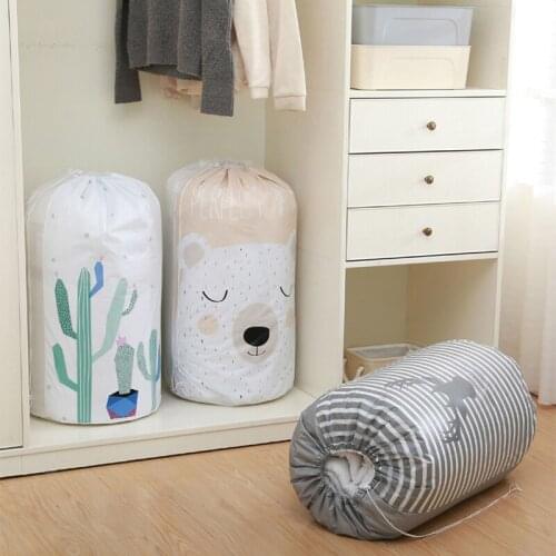 Cartoon beam mouth moisture-proof quilt bag waterproof sub-storage large clothes organizer duffel bag packing bag dust bag