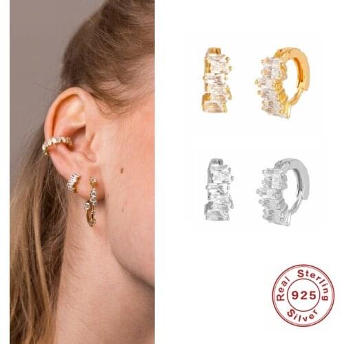 Luxury Female Crystal Zircon Stone Earrings Fashion Copper Gold Silver Jewelry Romantic Boho Stud Earrings For Women Girls