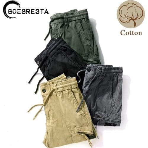 Cotton Solid Color Cargo Shorts Men Brand 2021 Summer New Fashion Sports Cotton Shorts Loose Large Size 29-40 Casual Men Shorts