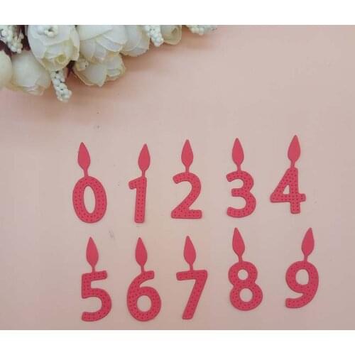 Happy Birthday candle Fire Number 0~9 cutting die clear stamp 2018 New cutting die for DIY Scrapbooking Decorative Dies