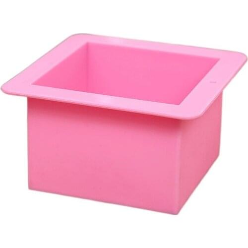 Silicone Handmade Soap Mold 500ml Straight Quadrel 9 * 9 * 6.5cm Silicone Bakeware Bread Moulds