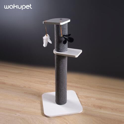 Cat Climbing Frame Cat Litter Cat Jumping Platform Small Scratching Post Cat Toy Feather Solid Wood Cat Shelf