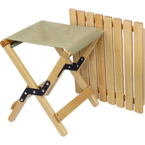 Camping Folding Stool Wooden Breathable Mazar Fishing Chair X-shaped Small Bench For Camping Fishing Accessories