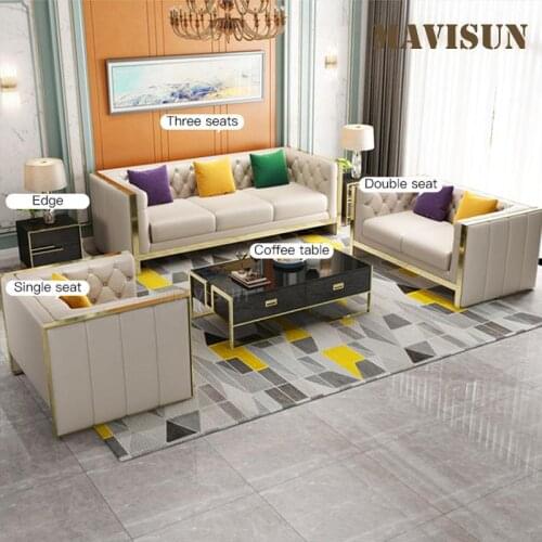 Wedding Dress Hotel Studio Sofa Bed Home Furniture Modern Leather Love-Seat Sofa With Stainless Steel Feet Sectional Recliner