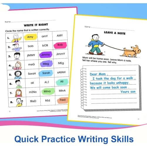 Scholasti Grades K-1 Workbook To Practice and Improve Writing Skills Homework In Grammar, Mechanics, Spelling for Age 5-8