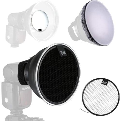 Universal Beauty Dish with Honeycomb Soft Cloth 6 inch Diffuser Standard Reflector Photography Kit for Godox Flash