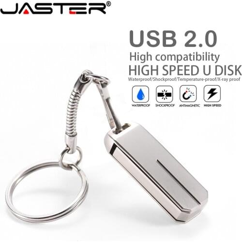 Stainless steel brand new TECHKEY USB flash drive 64GB 32GB 16GB pen drive pendrive waterproof silver USB flash drive memo gift