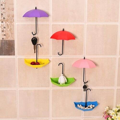 Useful Umbrella Shaped Creative Key Hanger Rack Holder Wall Hook Organizer Home Supplies