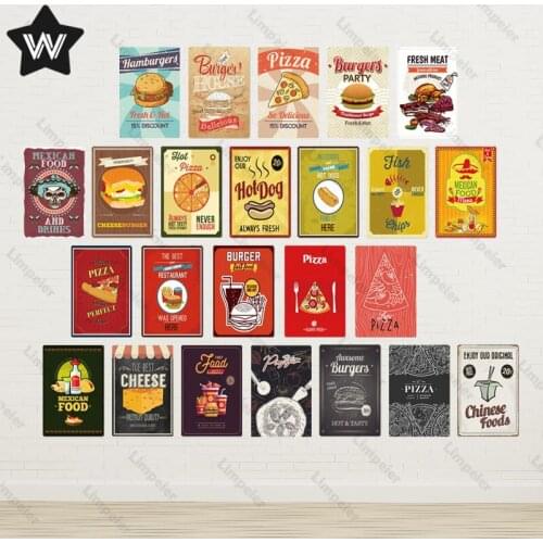 Burger Party Vintage License Plate Metal Tin Sign Advertising Plate for Man Cave Best Fast Food Wall Decor for Bar Metal Sticker