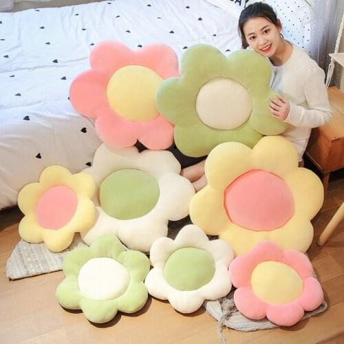 40/60cm Funny Sun Flower Plush Toys Baby Chair Soft Pillow Sofa Cushion Stuffed Cloth Doll Kids Birthday Gift Room Decoration