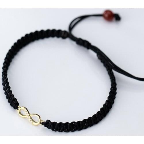 La Monada 925 Sterling Silver Eight Bracelet For Women Red Rope Thread Silver Bracelet 925 Women Femme Trendy Womens Accessoires