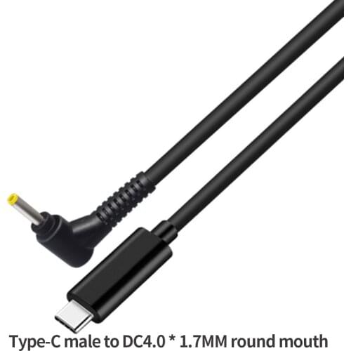 1.5m Portable 65W Type-C Male to DC 4.0x1.7 4.0*1.7mm Male PD Charger Connector Adapter Cable for DELL Huawei Laptops Notebook