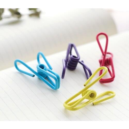 10pcs Multipurpose Colorful Stainless Steel Clips Clothes Pins Pegs Socks Hanging Pegs Clips Hot Sale Household Clothespin XR99