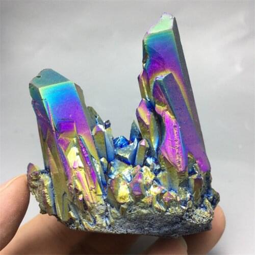 120g color Aura Quartz Crystal Titanium Bismuth Silicon vug Rainbow