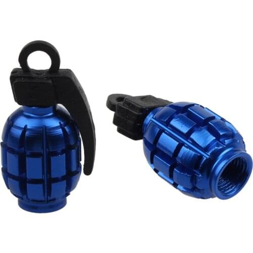 2pcs Aluminium Alloy Grenade Shape Mtb Road Bicycle Motor Bike Car Tyre Wheel Rims Stem Air Caps Dust Covers New #W5