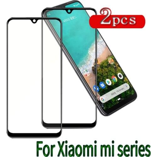 2PCS Tempered Glass Screen Protectoer For Xiaomi mi A1 A2 A3 Lite Screen Protector Full Cover Tempered Glass Protective Film