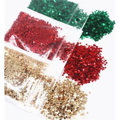 3mm 4mm Colorful Pvc Glitter Sequins Five-point Star Shape Nail Sequin Handmade for Diy Women Sewing Accessory Scrapbooking