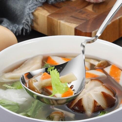 304 Stainless Steel Ladle Kitchen Long Handle Serving Soup Spoon Home Restaurant Tableware