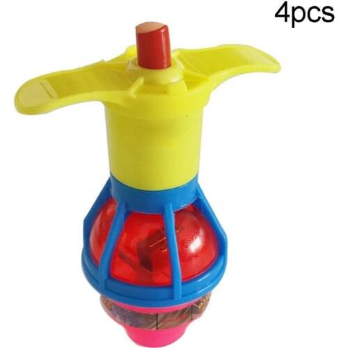 4Pcs LED Flashing Light Spinning Peg Top Music Gyroscope Kids Toy Party Supplies