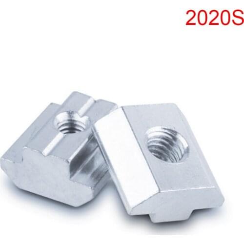 50pcs/lot 2020 Series M4 T Sliding Nut T Drop in Nut for T Slot Aluminum Extrusions Profile with Slot 6mm