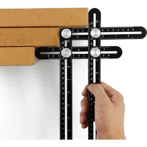 6/4/12-fold Aluminium Alloy Angle Ruler Finder Measuring Ruler Perforated Mold Template Tool Locator Drill Guide Tile Hole