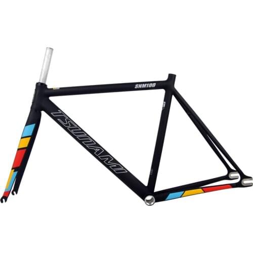 700C 6061 Aluminum Alloy T6 Fixed Gear Frame With Fork Headset Setm Fixie Track Bike Frameset 52cm High Quality Cycling Parts