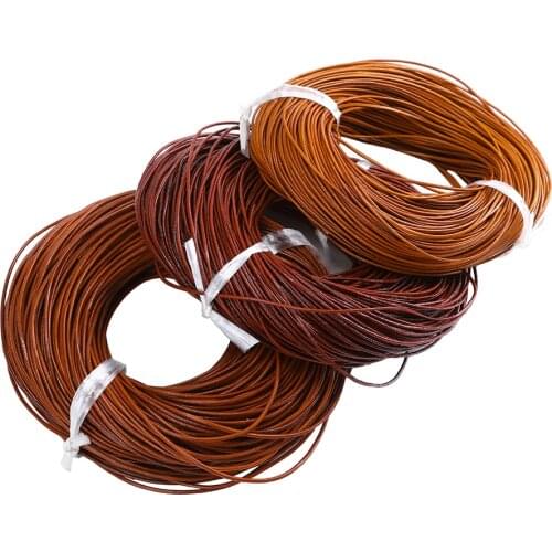 90 Meter Dia 1.5/2/3/4 MM Natural Color Real Genuine Leather Cord Round Rope String for DIY Necklace Bracelet Jewelry Cord
