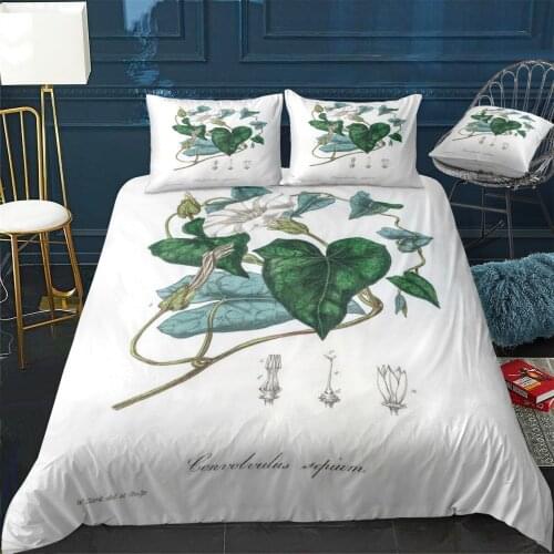 Bindweed Convolvulus Quilt Cover Pillowcase 3Piece Comforter Bedding Set With Pillow Case Single Double Duvet Cover Home Decora
