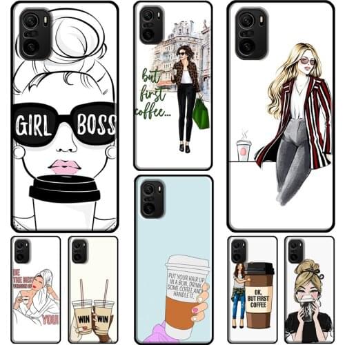 Princess Female boss coffee For Xiaomi Redmi Note 10 7 8 9 Pro K40 5A 8T 9S Phone Case For Redmi 9 9A 9C 6A 7A 8A