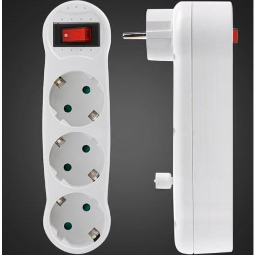 European Standard Socket Three Hole Round Plug Electrical Socket Switch On Off Outlet Adapter Household Safe Wall Mounted Socket