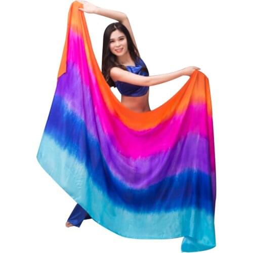 Customized Shawl For Belly Dance Veil Silk Hand Thrown Scarf Shawl Gradient 200cm 250cm 270cm Kids Adults Light Silk Veils