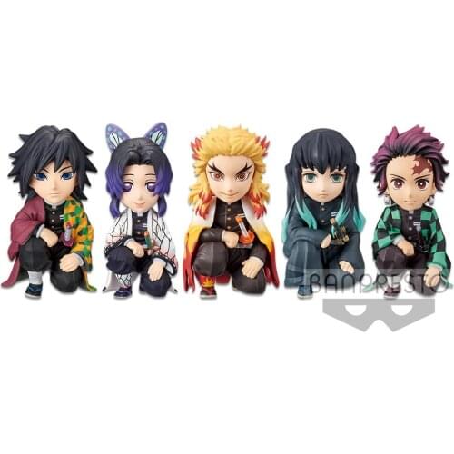 100% Original Banpresto Demon Slayer Figure Wcf Chibi Figure PVC Action Model Toys Anime Figure 5pcs/lot
