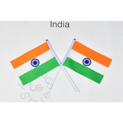 India 14*21cm flag Banner meet Parade party hand waving National flag Home Decoration flag banner
