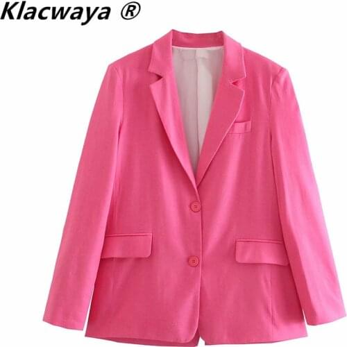 Klacwaya Women's Linen Blazers