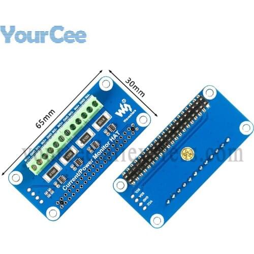 Power Monitor HAT for Raspberry Pi Current Voltage and Power (power consumption) Monitor 4 Channels Built-in ADC I2C Interface