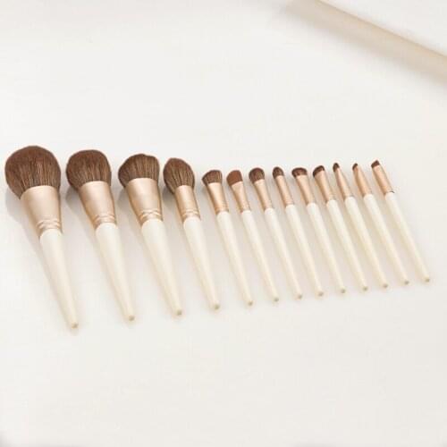 13 PCS Makeup Brushes Set Eye Shadow Brush Eyebrow Brush Nose Shadow Brush Skin-friendly Portable Beauty Tools With Brush Bag