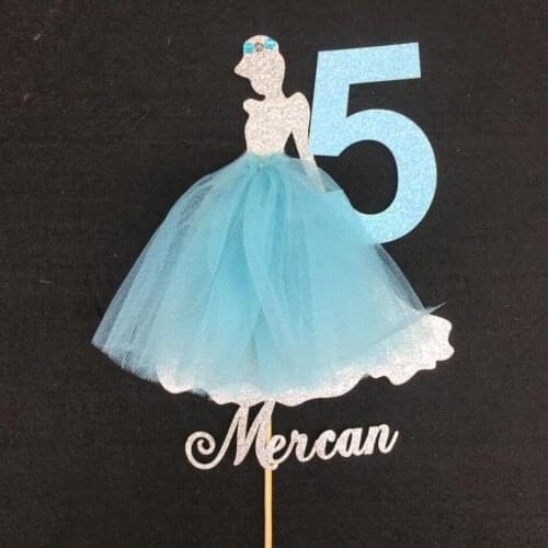 Personalize name age glitter Cinderella princess girls birthday cake topper, Princess birthday Cake topper centerpiece