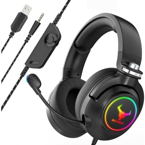 KIKC ET600 Wired Earphones Gaming Headset Headphone Noise Reduction Support Multi Equipments
