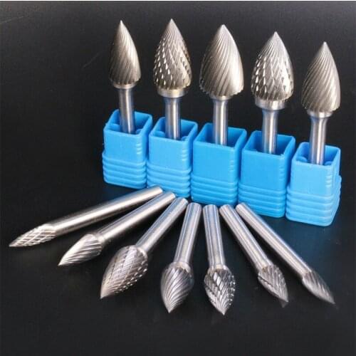 G Type Carbide Alloy Rotary File 1Pcs Single Slot Tungsten Steel Wood Carving Grinding Head Hard Metal Milling Cutter for Copper