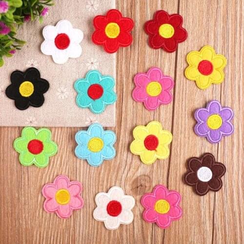 Embroidery cloth stickers computer patch cartoon baby sewing multi-color small sunflower clothes decorative patch stickers