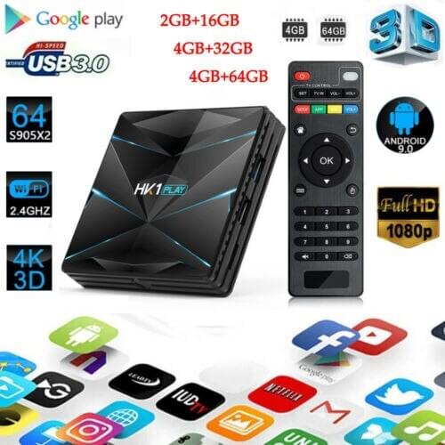 Android9.0 Quad Core HK1 MAX 4K HD TV Box 2/4GB+16/32/64GB Dual WiF 3D Smart TV Box 1080P Media Player