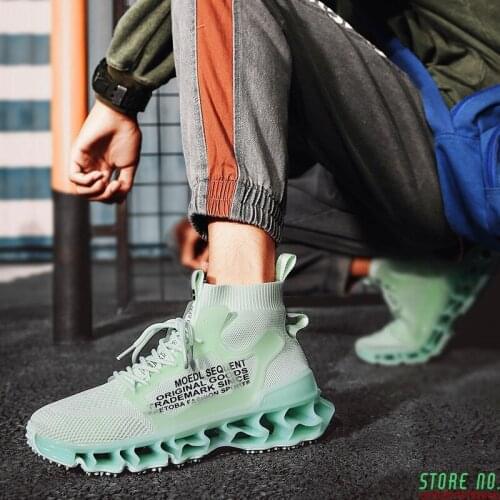 High-quality blade high-top sneakers trendy shoes Increased Net Fashion Running Shoes Daddy Shoes Summer Breathable Mens Shoes
