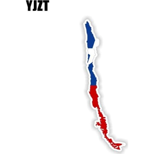 YJZT 14.7CM*2.6CM Personality Chile Map Flag Decal Car Sticker Car Accessories 6-1679
