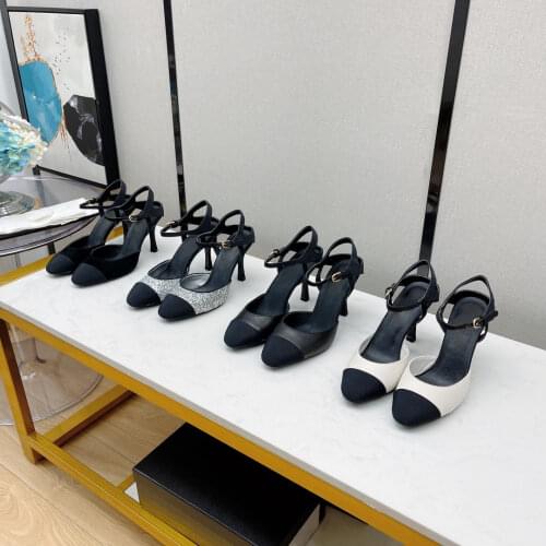 2021 New Sexy Pumps Round Toe Women Pumps Buckle Strap Shoes Woman Fashion High Heels Concise Genuine Leather Hot Pumps Woman